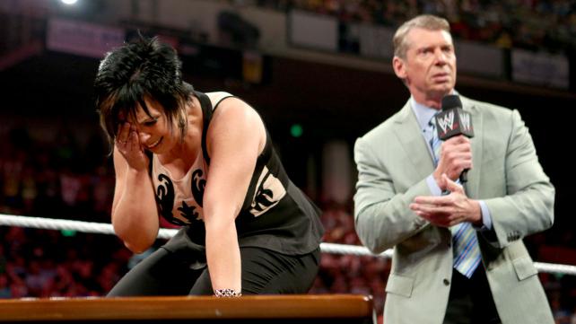 Vickie Guerrero is inconsolable after Stephanie McMahon fired her.  (Courtesy WWE)