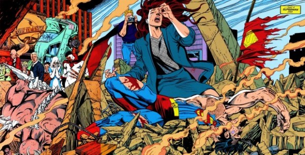 The iconic final pages of Superman #75.