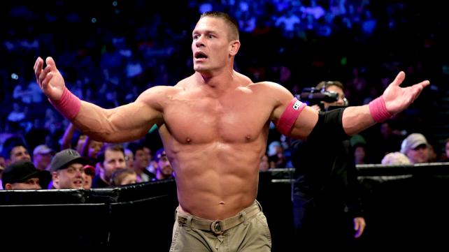 John Cena returns to Smackdown as the new World Heavyweight champion in a big six-man tag main event! [Photo Courtesy of WWE]