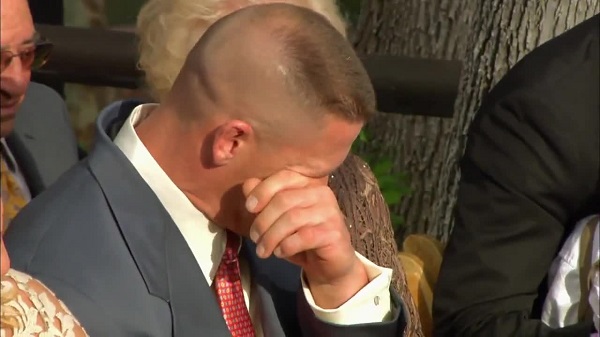 Cena gets emotional at the wedding