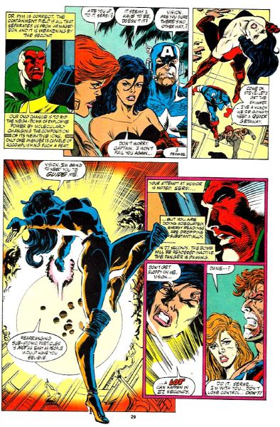 Sersi helps save her fellow heroes, one of whom appears to be constipated.